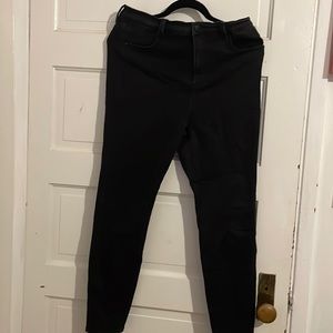 Black high-rise ankle skinny jeans